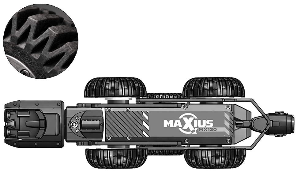 MX130 Rubber Wheel 125mm