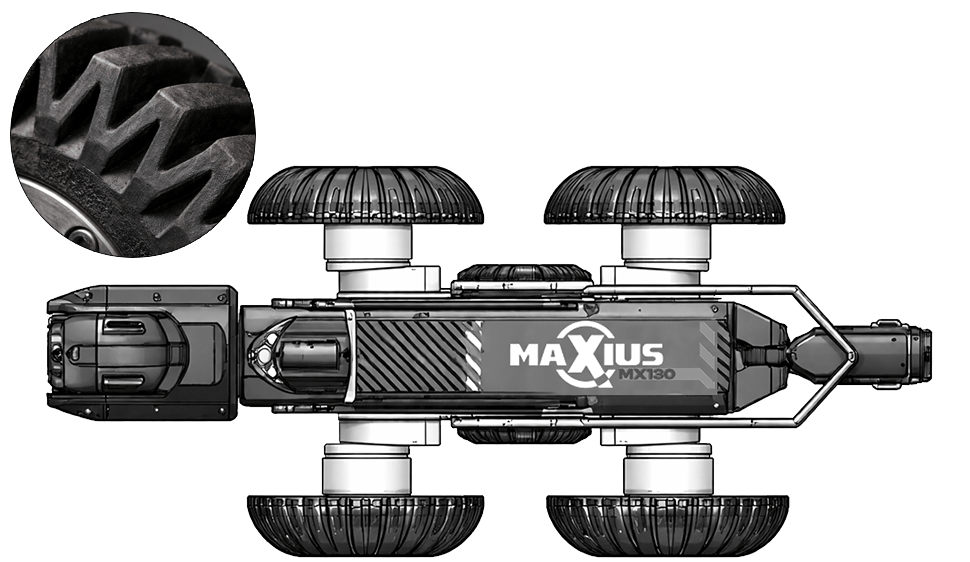 MX130 Rubber Wheel 175mm Wide