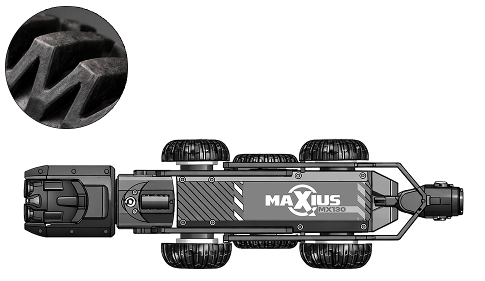 MX130 Rubber Wheel 65mm