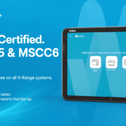 mina+ WRc reporting software shown on a Zebra control tablet for Scanprobe X-Range drain camera and CCTV survey systems